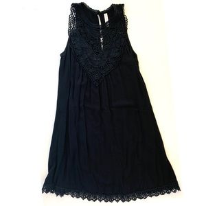 Black crochet designed dress